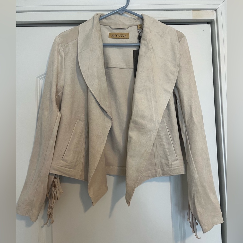 Shyanne Boot Barn Suede Fringe Blazer Beige Medium NWT
